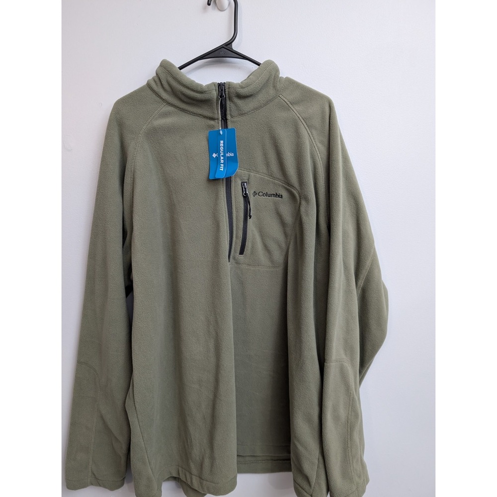 L1 NWT New Columbia Mens Gray Pullover 1/4 Zip Fleece Sweater - Size 2XL